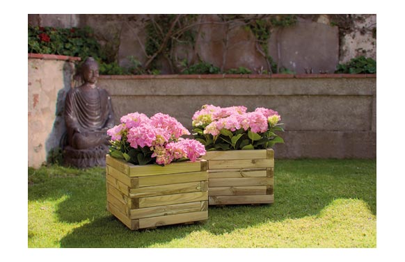 JARDINERA MADERA CUADRADA 40X40X30 MARRO