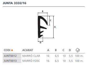JUNTA VENTANA 3332/16 MARRON OSCURO 2