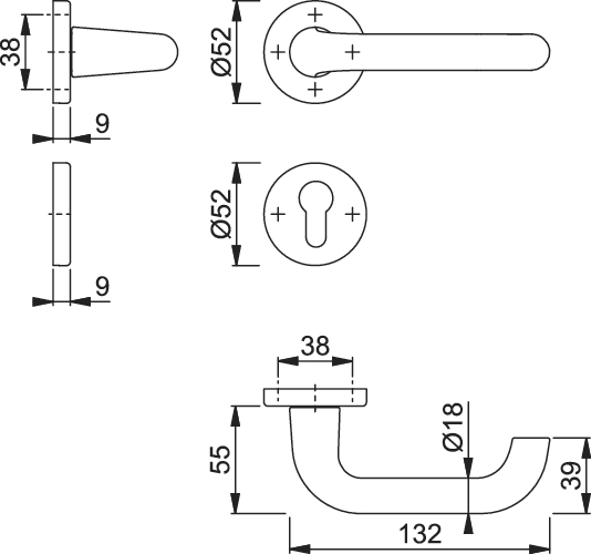 MANILLA U ROSETA 52  F-1 HOPPE PLATA 2
