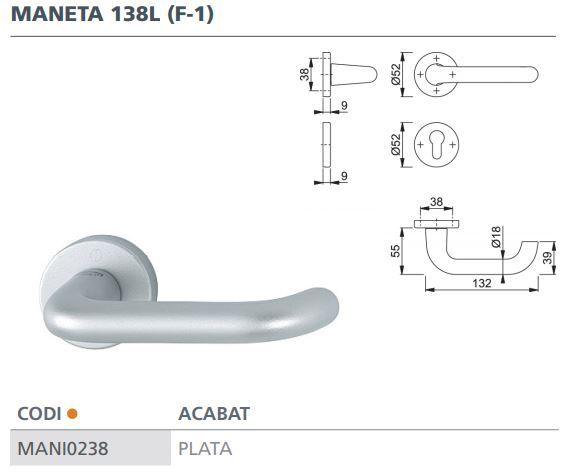 MANILLA U ROSETA 52  F-1 HOPPE PLATA 3