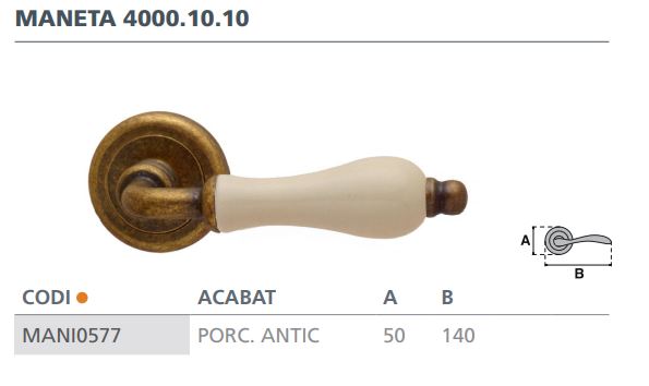 MANIVELA C/ROS PORC.-ANTICATO 4000.10.10 2