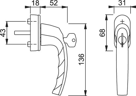 MANILLA PARA CREM. 0530 C/LLAVE F-3 ORO 2