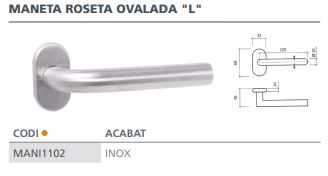 MANILLA ROSETA OVALADA INOX 'L' 2