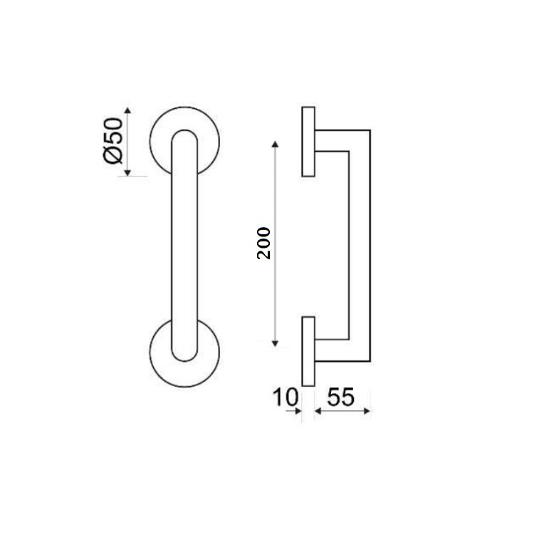 MANILLON ROSETA 50MM TUBO 200MM NEGRO 2