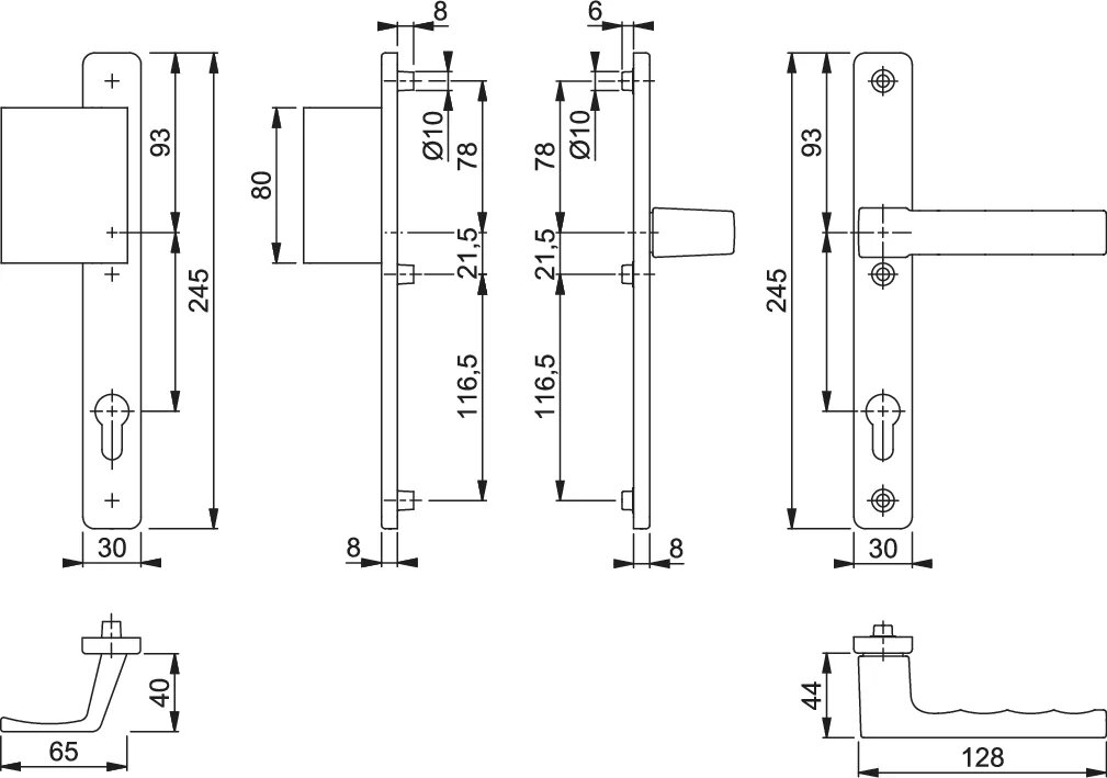 MANILLA/TIRADOR BOC.85 TOULON F-9 INOX 2