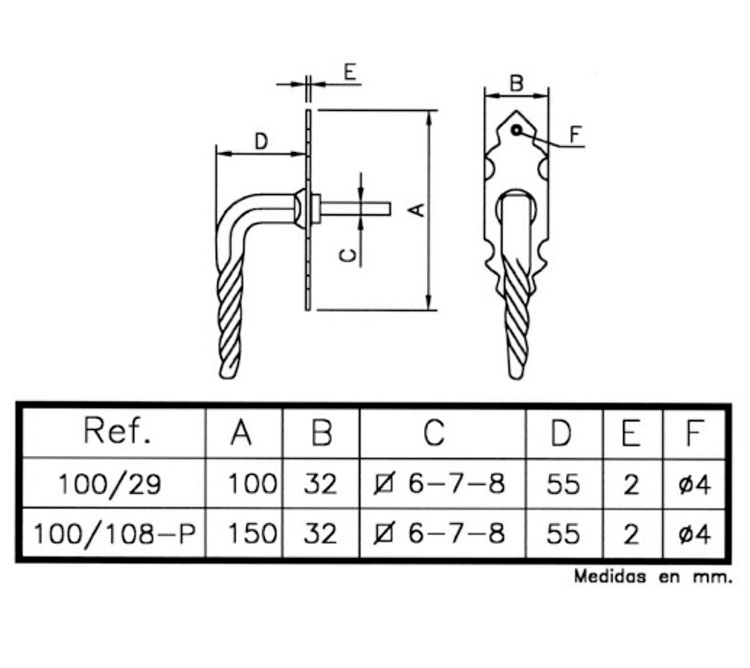 MANIVELA GRISAN RIZADA 120X40 73165 2