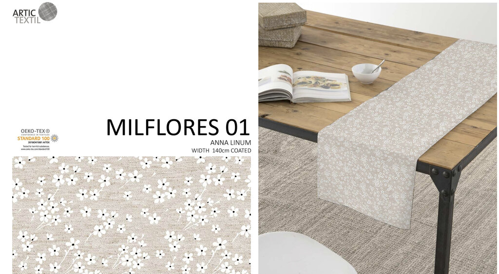 MANTEL 100%COTO MIL FLORES 140x250