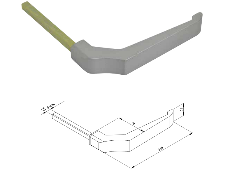 MANUBRIO ALMA REF.107 PLATA C/8 ALMA