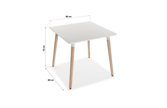 MESA COCINA KIRAN BLANCA  80X80 CM