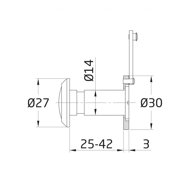 MIRILLA 2-14 DE 25-42MM CROMADO MATE 2
