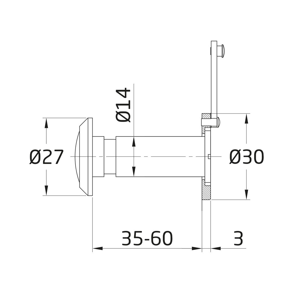 MIRILLA 160º CON TAPA MODELO 3 Ø 14 MM 35-60 CUERO 5538 3