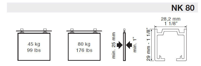 MTS. PERFIL NK-80 NATURAL KLEIN- 2
