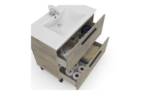 MUEBLE BAÑO 80 CM + ESPEJOROBLE ALASKA 8