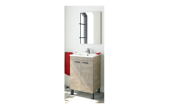 MUEBLE BAÑO 50 CM + ESPEJOROBLE 80 X 50