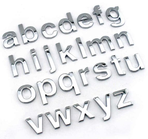 NUMEROS,LETRAS Y SIGNOS R-2   METL-STIL