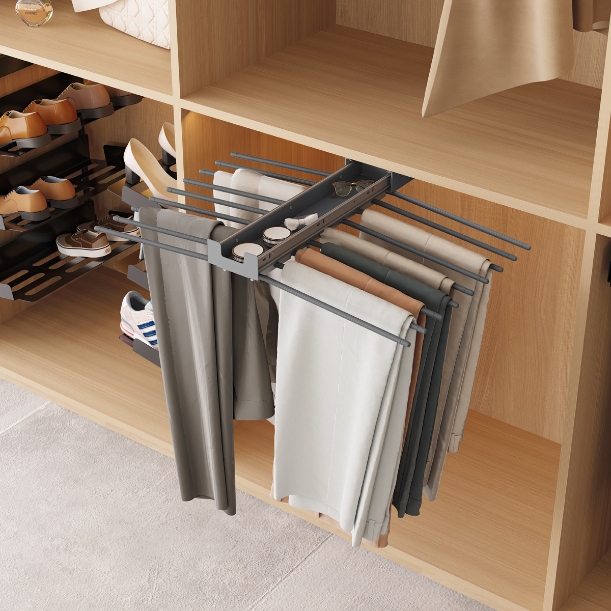 Pantalonero extraible aceracero plata