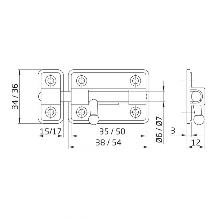 PASADOR 383-35 CROMO  DISPLAY AMIG 2