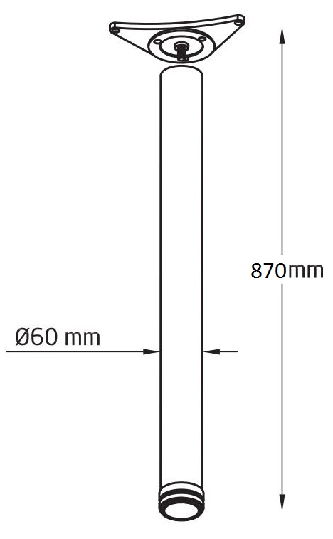 PATA COCINA GRADUABLE 60X870 NEGRO MATE 2