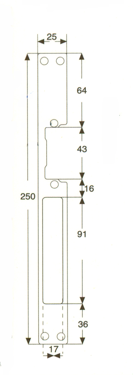 PLACA LARGA P/CERRADURA ELEC 907 GRIS