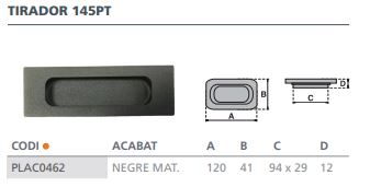 PLACA CORREDERA 145PT - NEGRO TEXTURIZAD 2
