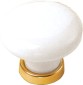 POMO PORCELANA BLANCA     DORADO