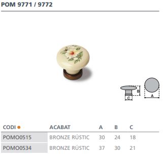 POMO REF 9771 BRONCE RUSTICO Y PORC.DEC 2