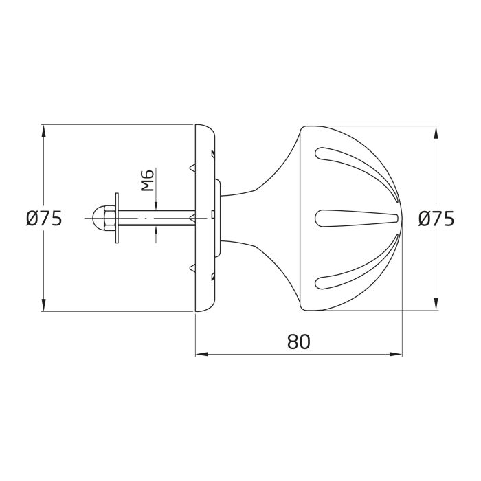POMO PUERTA PISO 16R-75 NEGRO 6131 3