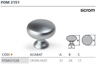 POMO    CROMO MATE 2151 ( 31MM)  6524001 2