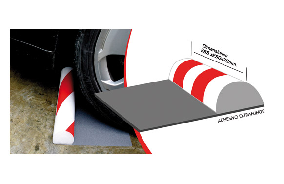 PROTECTOR PARKING MEDIA LUNA PARA SUELO ROJO/BLANCO 385 X 290 X 78 MM DPA05 1