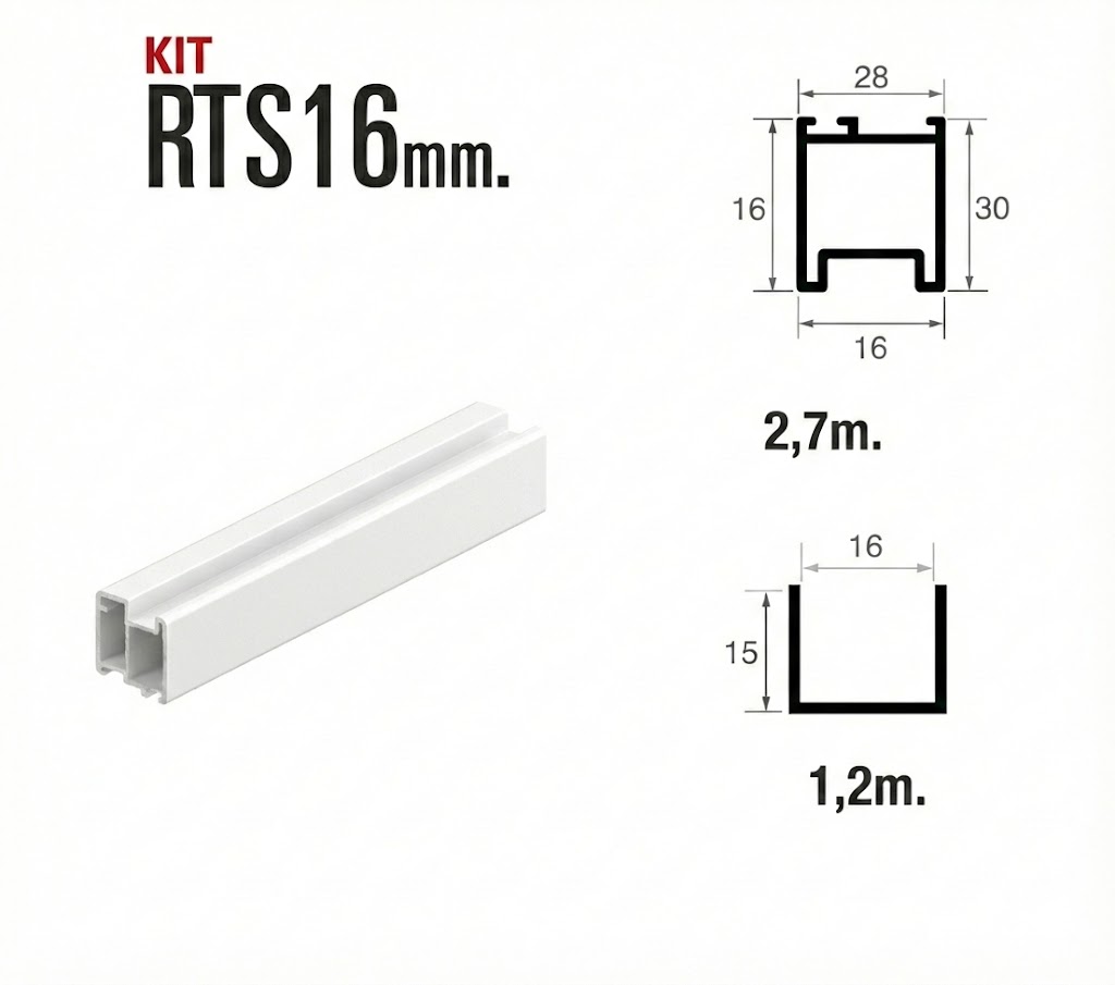 PUERTA KIT RTS-16        BLANCO 2,7 MTS