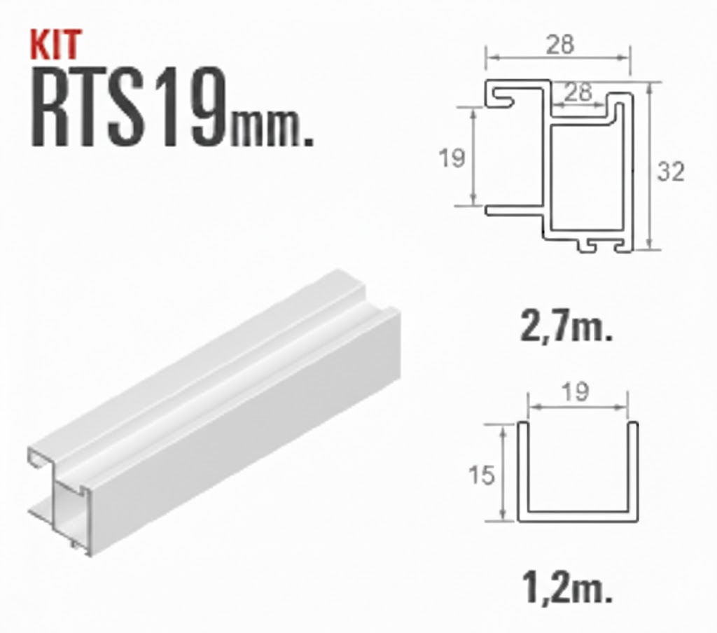 PUERTA KIT RTS-19        BLANCO 2,7 MTS