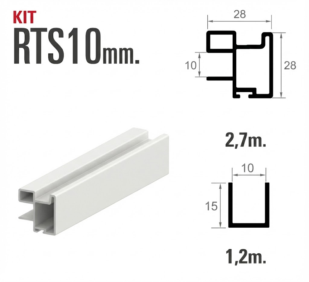 PUERTA KIT RTS-10 BLANCO MATE 9003 2.7MT