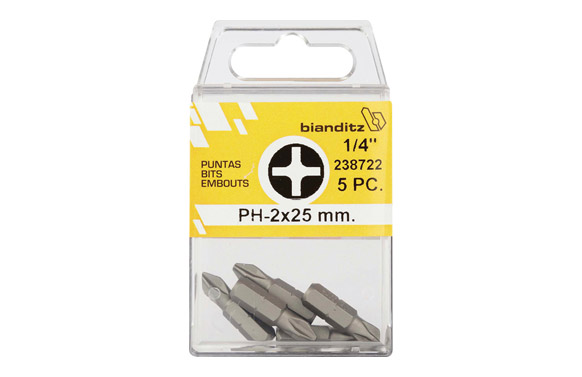 Punta atornillar philips 1/4 5 uds