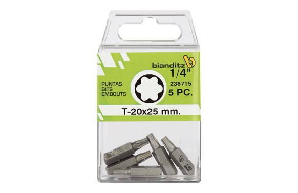 PUNTA ATORNILLAR TORX 1/4 27 X 25 MM