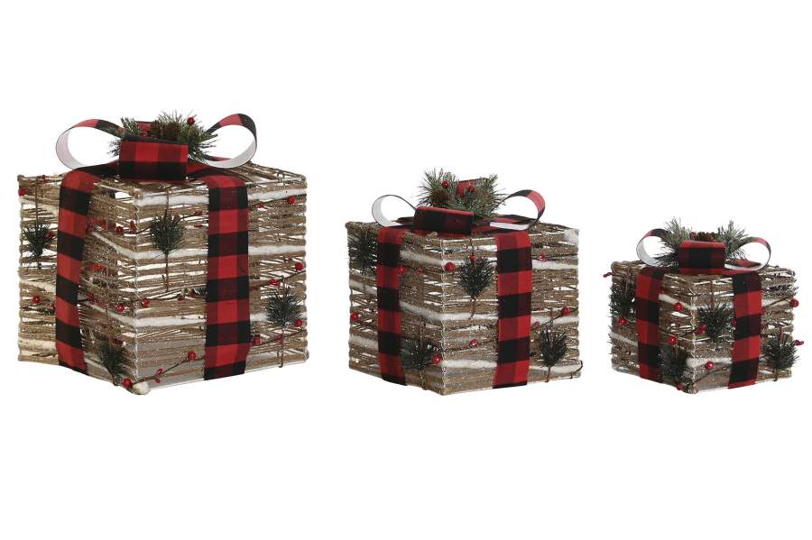 REGALO SET 3 LED RATAN NATURAL 206922 1