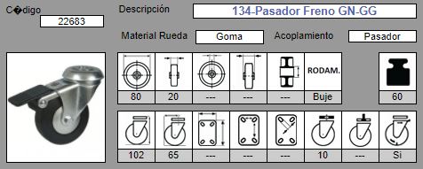 RUEDA GIRAT. S/PLACA 134/80 AFO A/FRE 2