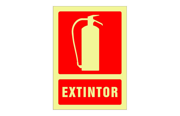 SEÑAL FOTOLUMINISCENTE CONTRA INCENDIO BILINGÜE 297X210 MM-EXTINTOR 601529PF 1
