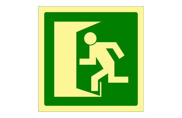 SEÑAL FOTOLUMINISCENTE EVACUACION SIN TEXTO 224X224 MM-SALIDA EMERGENCIA 905022PF 1