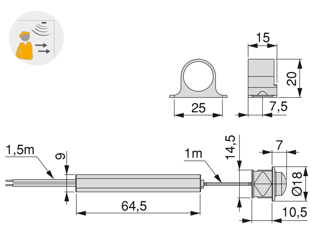 SENSOR POINT MOTION 36W 12V DC 5023120 2