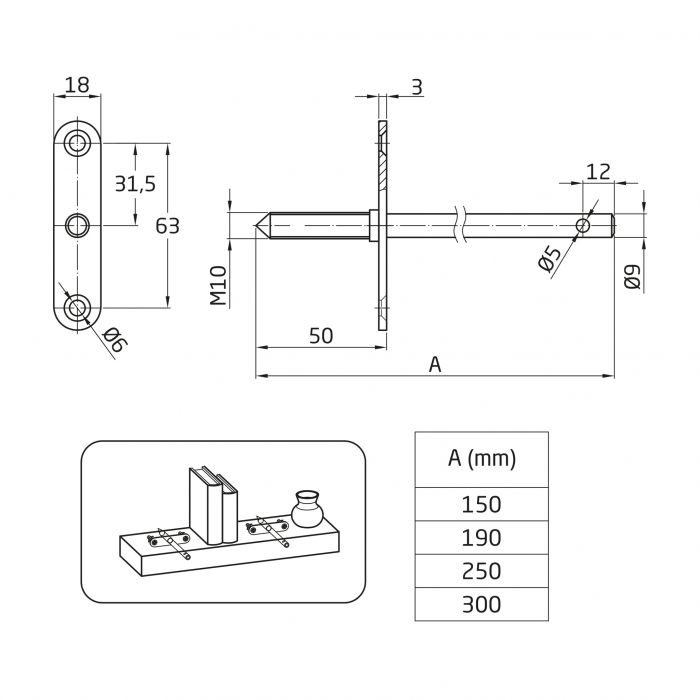 SOPORTE OCULTO 20/150 2