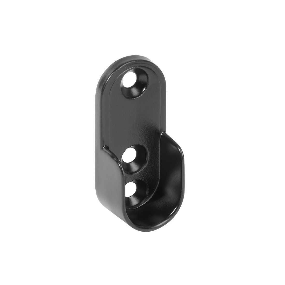 SOPORTE TUBO OVAL NEGRO   25 X 15 MM
