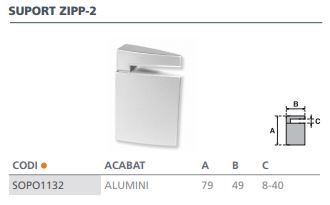 SOPORTE ZIPP-2  RF.6261525  ALUMIN (UND) 2