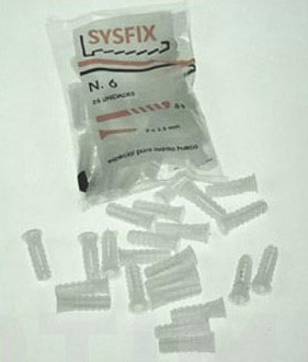 TACO ESTRIADO BLANCO      6 X 22 MM 25UD