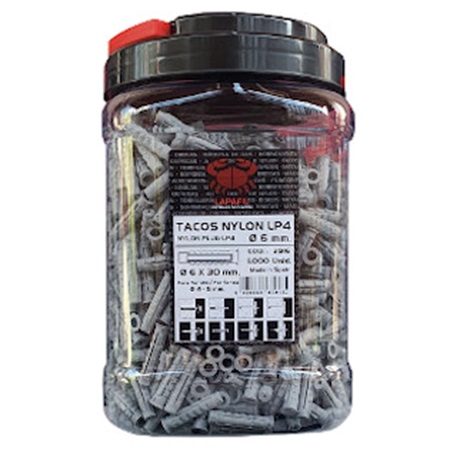 TACO GRIS NYLON Nº 6 (FX) BOTE 1000 UN