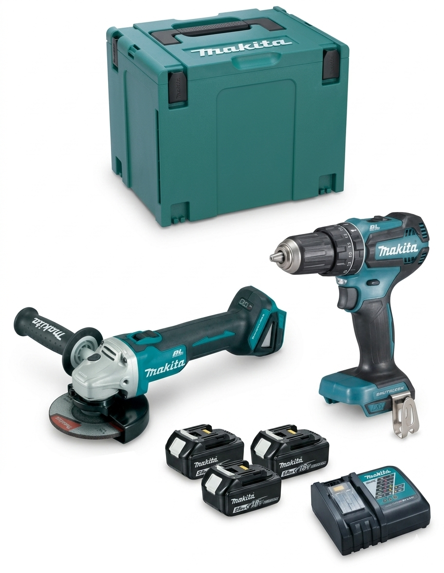 TALADRO   COMBO DGA504Z+DHP485Z+BL1850X2