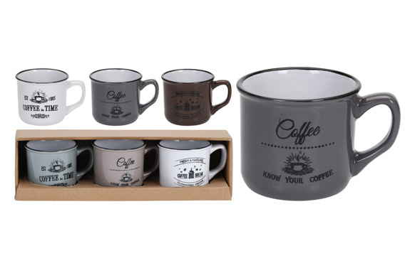 TAZA CORTADO STONEWARE SET18 CL - SURTID
