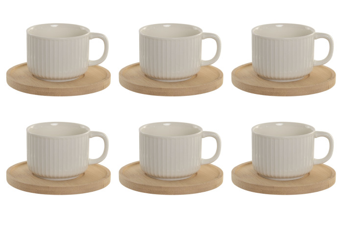 TAZAS CAFE/CORTADO SET 6 BAMBU  90 ML