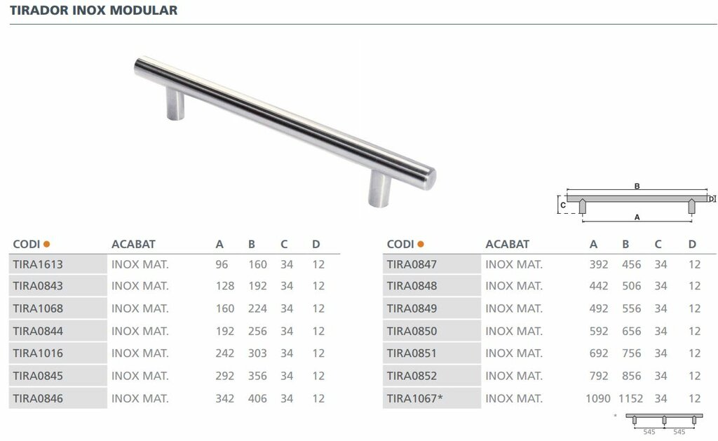 TIRADOR MODUL. I1012592I2I2  (592 MM) 2