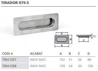 TIRADOR INOX MATE 079.5 102X50   5415201 2