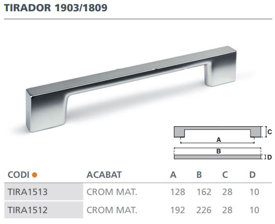 TIRADOR CROMO MATE 1903 (128MM)  6064002 2
